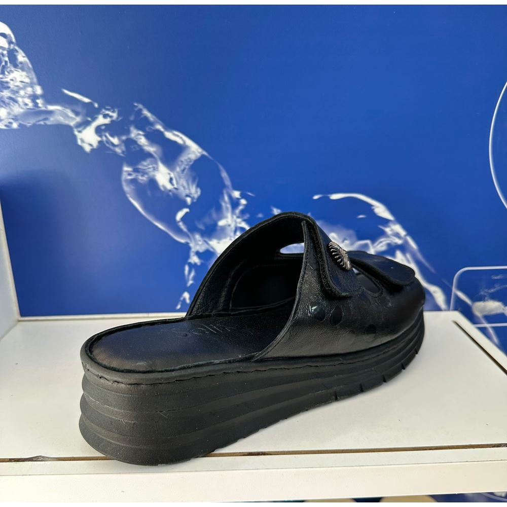 80 SİYAH Hakiki Deri Comfort Ortopedik Terlik