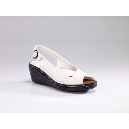 METSI WHITE  Hakiki Deri Sandalet