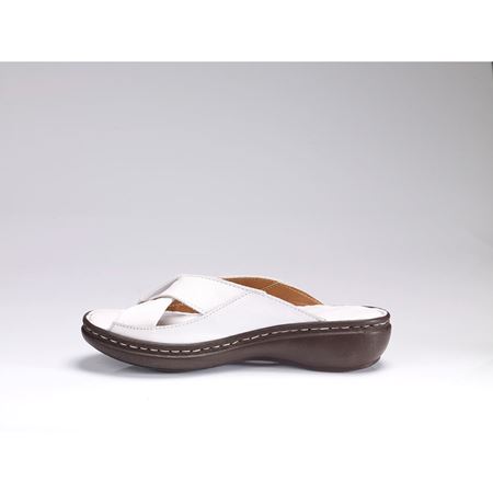 203 Beyaz Hakiki Deri Masaj Etkili Terlik