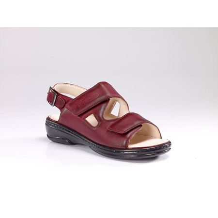 020 BORDO TABANI ÇIKABİLEN HAKİKİ DERİ DİABETİK  ve ORTOPEDİK SANDALET