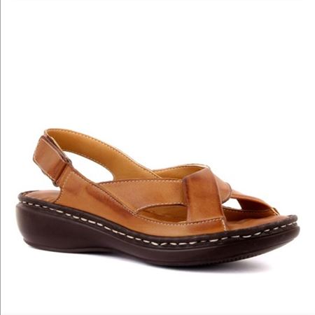 204 TABA Hakiki Deri Ortopedik Masaj Tabanlı Sandalet