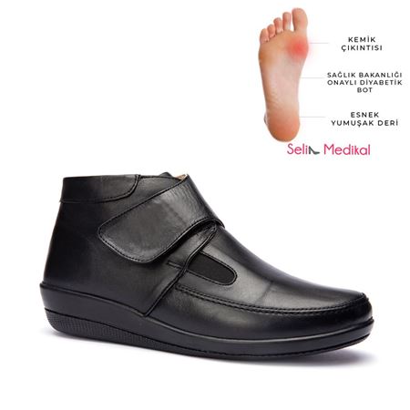 009 SİYAH Bayan Diyabetik Comfort Bot