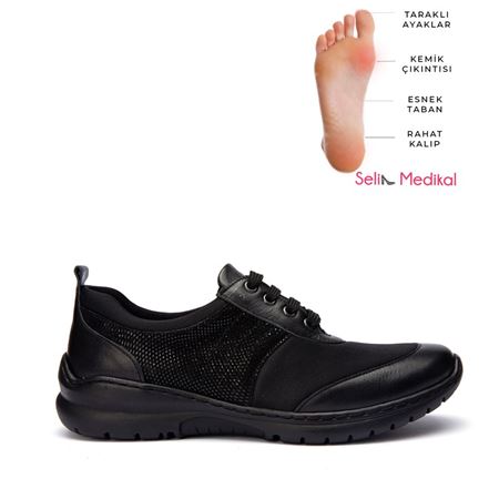 1939 Siyah Halluks Valgus Comfort Esnek Taban