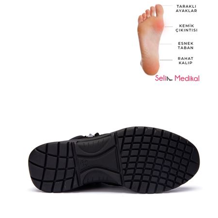 19204 SİYAH SUET BOT  BUNYON KEMİK ÇIKINTISINA UYGUN ESNEK YUMUŞAK TABAN