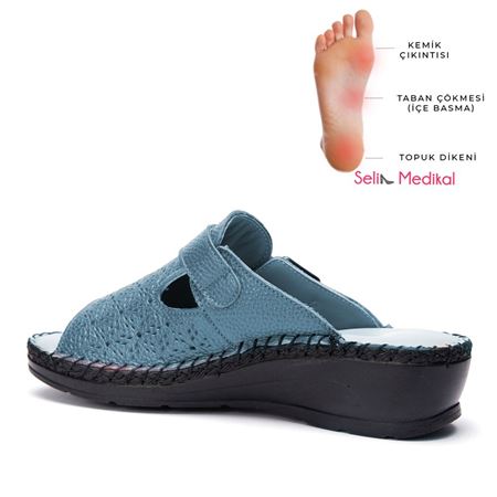 Leon Kot MAVİ Hakiki Deri Ortopedik Topuk Dikeni Özellikli