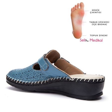 STAR KOT MAVİ Hakiki Deri Ortopedik Topuk Dikeni Özellikli