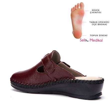STAREX BORDO  Hakiki Deri Ortopedik Topuk Dikeni Özellikli