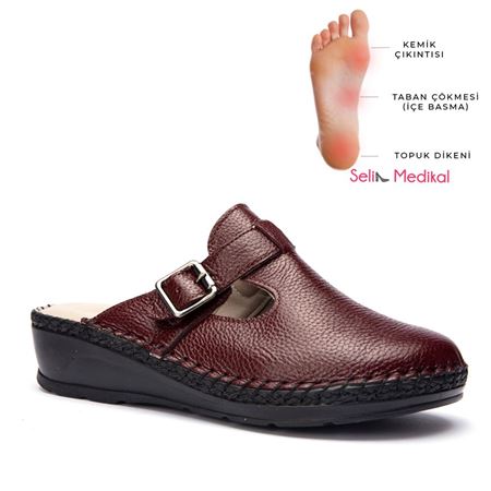 STAREX BORDO  Hakiki Deri Ortopedik Topuk Dikeni Özellikli
