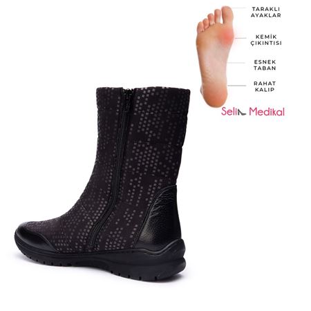 19205 Siyah Bot Bunyon Kemik Çıkıntısına Uygun Esnek Taban