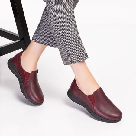 782 Bordo Hakiki Deri Comfort Hafif Taban