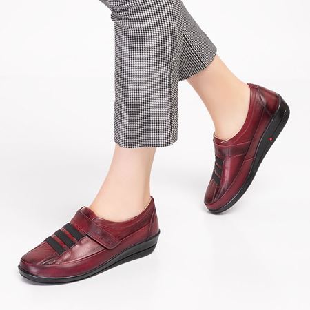 004 BORDO HAKİKİ DERİ ORTOPEDİK DİABETİK COMFORT