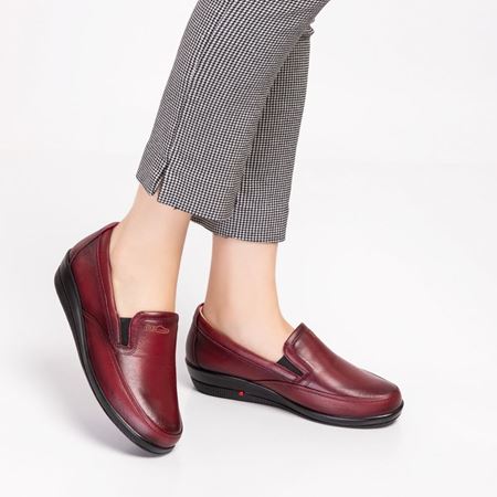 006 Bordo Hakiki Deri Ortopedik Diabetik Comfort
