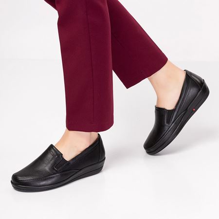 006 Siyah Hakiki Deri Ortopedik Diabetik Comfort