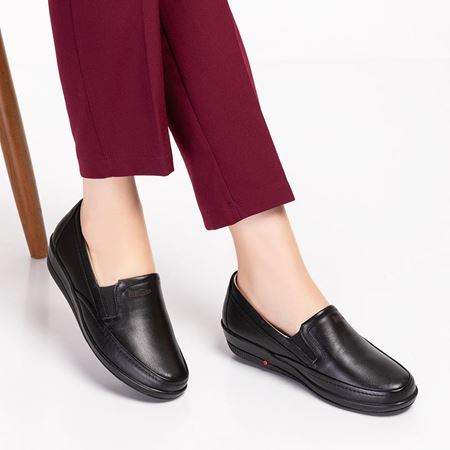 006 Siyah Hakiki Deri Ortopedik Diabetik Comfort