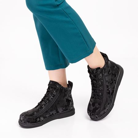 Frency Siyah Kamuflaj Hakiki Deri Çift Fermuarlı 