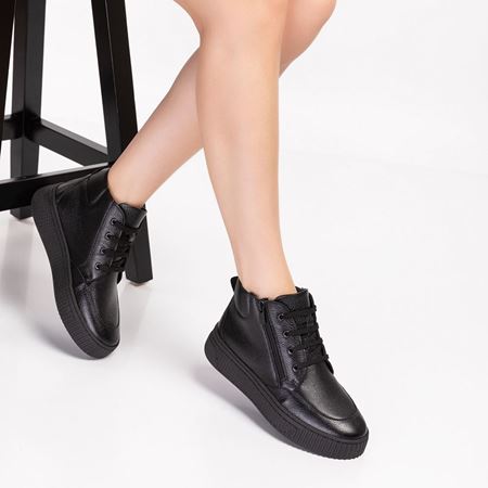 16205 Siyah Deer Hakiki Deri Comfort Bot