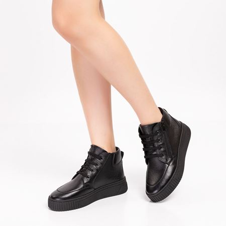 16205 Siyah Deer Hakiki Deri Comfort Bot