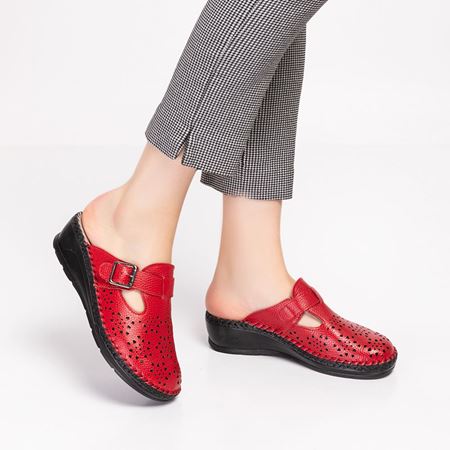 Star Kırmızı Hakiki Deri Ortopedik Topuk Dikeni Özellikli