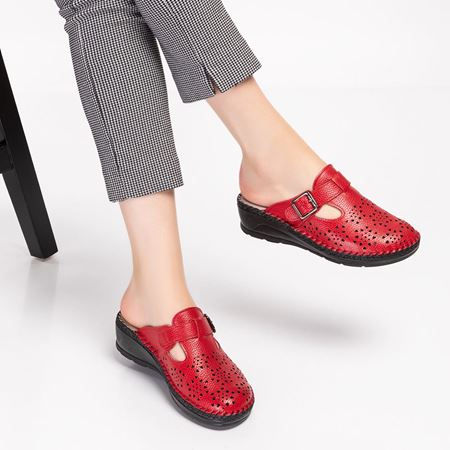 Star Kırmızı Hakiki Deri Ortopedik Topuk Dikeni Özellikli