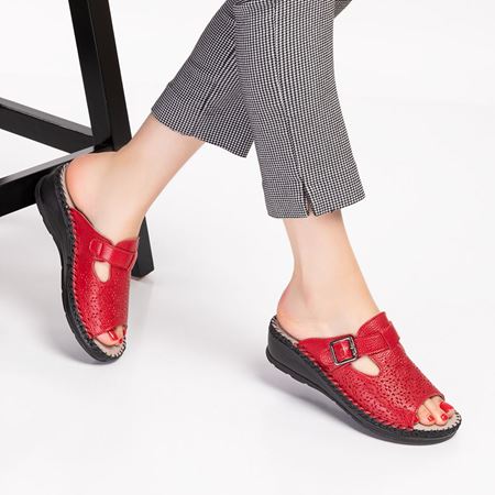 Leon Kırmızı Hakiki Deri Ortopedik Topuk Dikeni Özellikli