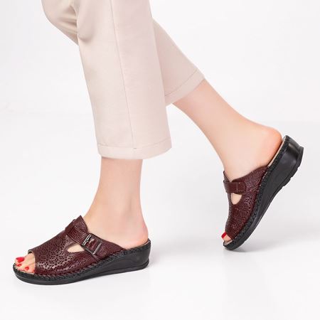 Leon Bordo Hakiki Deri Ortopedik Topuk Dikeni Özellikli