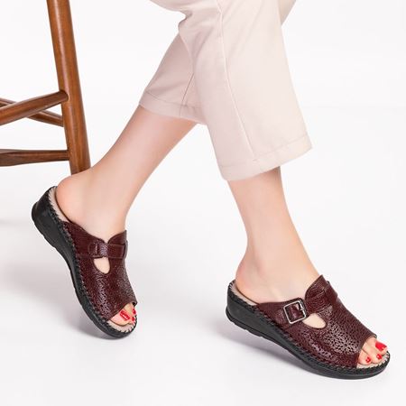 Leon Bordo Hakiki Deri Ortopedik Topuk Dikeni Özellikli