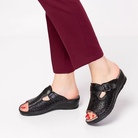 LEON SİYAH Hakiki Deri Ortopedik Topuk Dikeni Özellikli