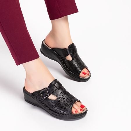 LEON SİYAH Hakiki Deri Ortopedik Topuk Dikeni Özellikli