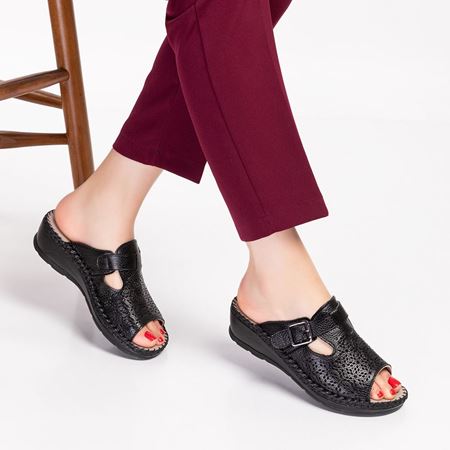 LEON SİYAH Hakiki Deri Ortopedik Topuk Dikeni Özellikli