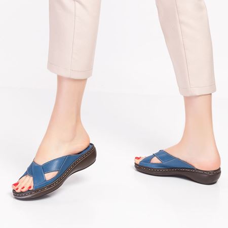 203 Kot Mavi Masaj Tabanlı Ortopedik Terlik