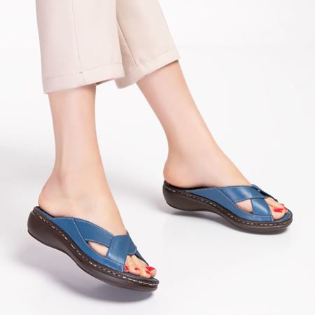 203 Kot Mavi Masaj Tabanlı Ortopedik Terlik