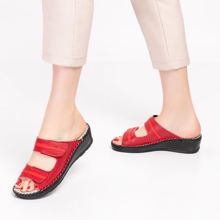 Amiral Kırmızı Hakiki Deri Ortopedik Topuk Dikeni Özellikli 