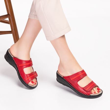 Amiral Kırmızı Hakiki Deri Ortopedik Topuk Dikeni Özellikli 