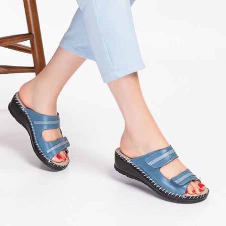 AMİRAL KOT MAVİ  Hakiki Deri Ortopedik Topuk Dikeni Özellikli 