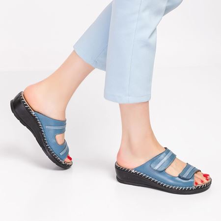 AMİRAL KOT MAVİ  Hakiki Deri Ortopedik Topuk Dikeni Özellikli 