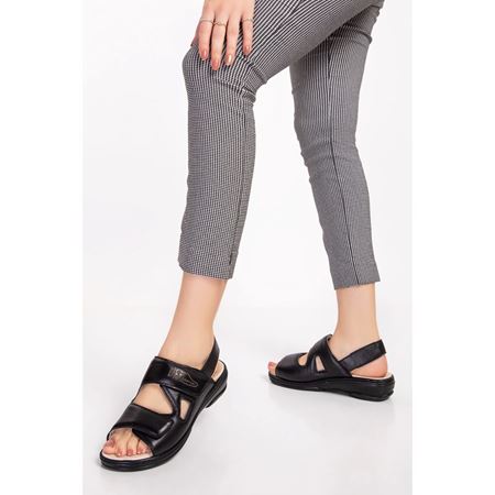 020 Siyah Tabanı Çıkabilen Hakiki Deri Diabetik  ve Ortopedik Sandalet