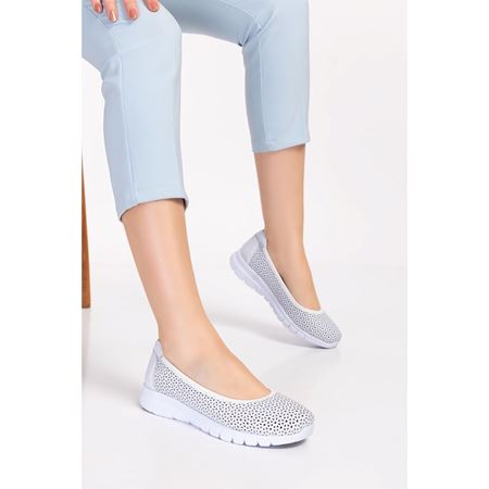 557 B Beyaz Hakiki Deri Comfort Hafif Taban