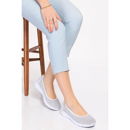 557 B Beyaz Hakiki Deri Comfort Hafif Taban