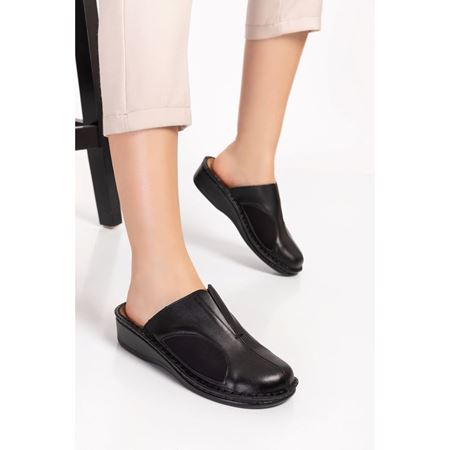 2178 Tabanı Çıkan Halluks Valgus Hakiki Deri Ortopedik Terlik