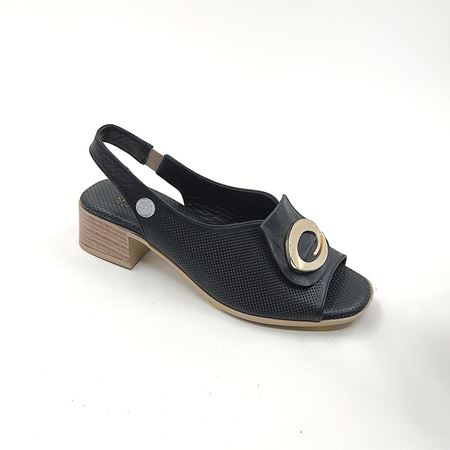 1015 Siyah Hakiki Deri Sandalet