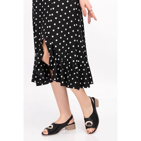 1015 Siyah Hakiki Deri Sandalet