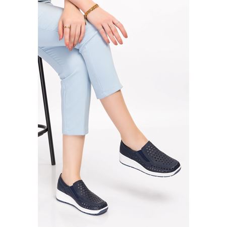 820 Z Lacivert Hakiki Deri Comfort Ayakkabı