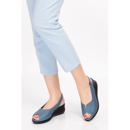 070 KOT MAVİ Hakiki Deri Topuk Dikeni Özellikli Yumuşak Taban Comfort