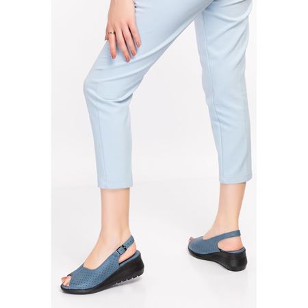 070 KOT MAVİ Hakiki Deri Topuk Dikeni Özellikli Yumuşak Taban Comfort