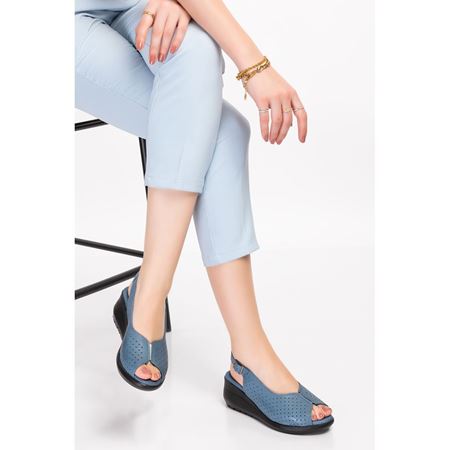 070 KOT MAVİ Hakiki Deri Topuk Dikeni Özellikli Yumuşak Taban Comfort