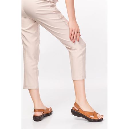 204 TABA Hakiki Deri Ortopedik Masaj Tabanlı Sandalet