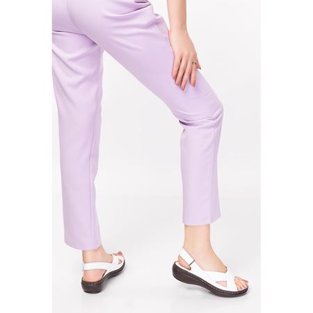 204 BEYAZ Hakiki Deri Ortopedik Masaj Tabanlı Sandalet