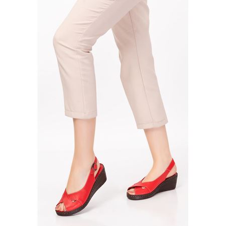 METSI RED  Hakiki Deri Sandalet