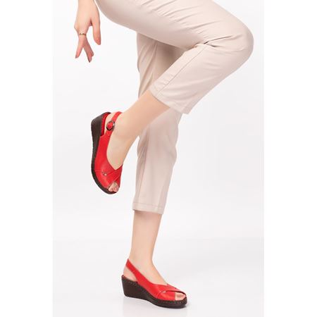 METSI RED  Hakiki Deri Sandalet