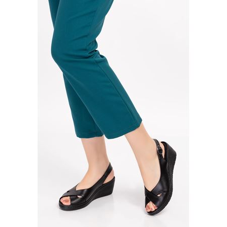 METSI BLACK  Hakiki Deri Sandalet